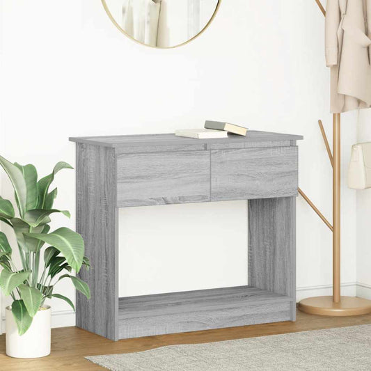 Grey Sonoma Console Table with Drawers, 85.5x38.5x74.5 cm Oak Wood