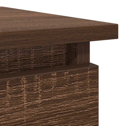 Brown Oak Console Table with Drawers - 85.5x38.5x74.5 cm