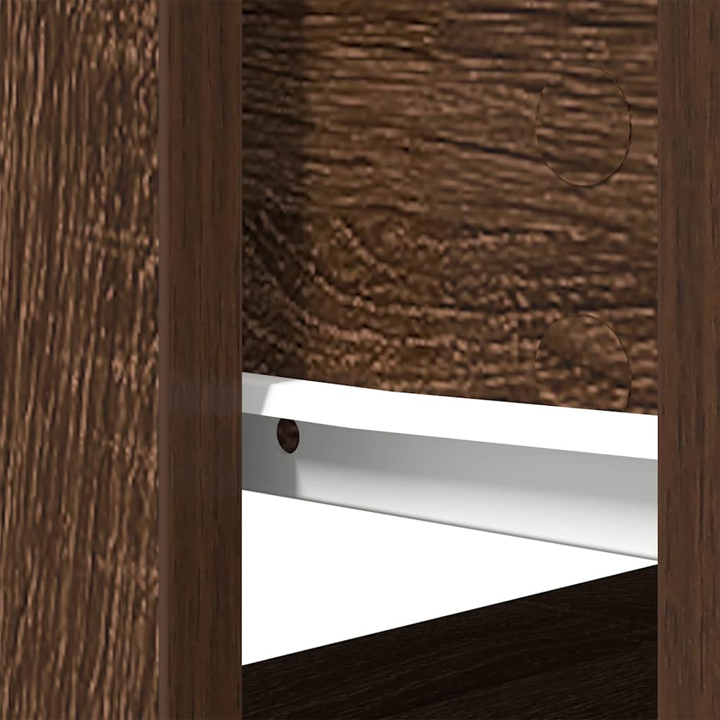Brown Oak Console Table with Drawers - 85.5x38.5x74.5 cm