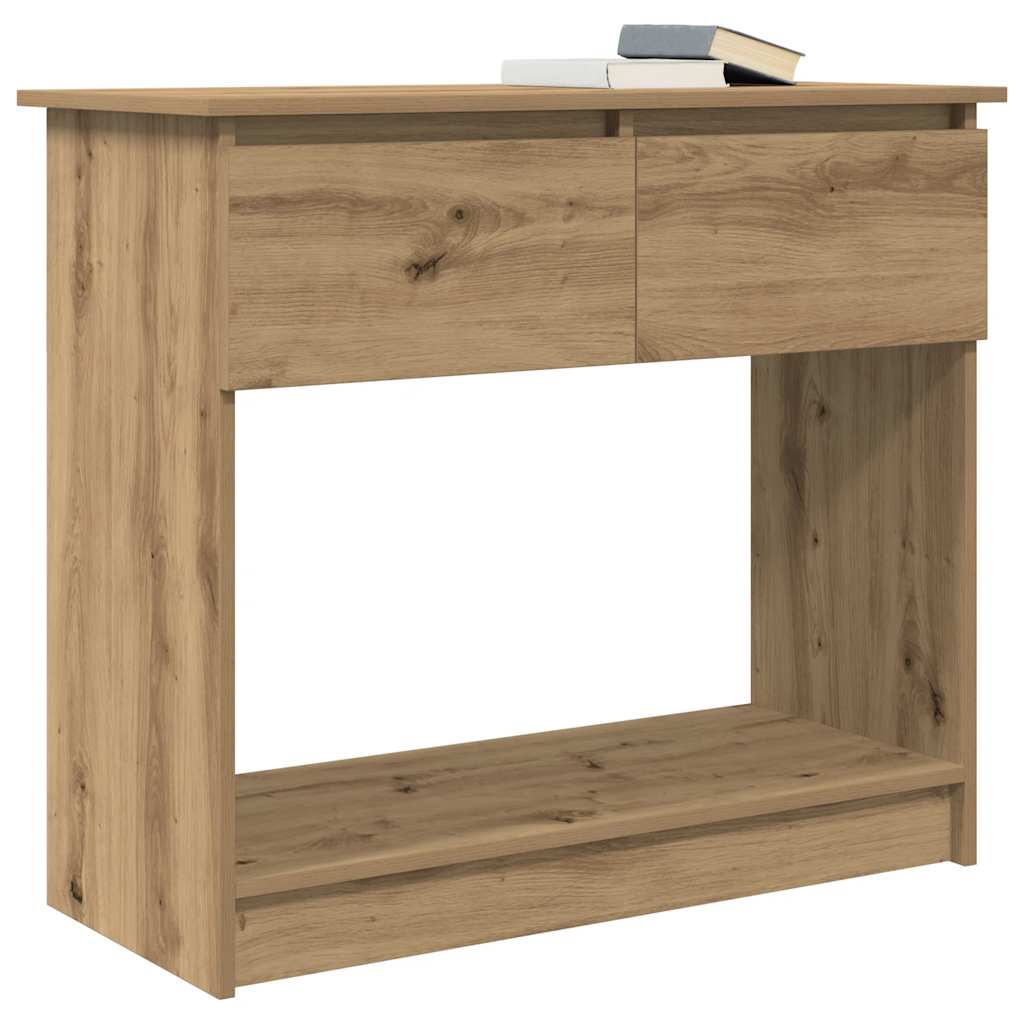 Artisan Oak Console Table with Drawers - 85.5x38.5x74.5 cm