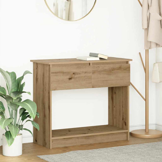 Artisan Oak Console Table with Drawers - 85.5x38.5x74.5 cm