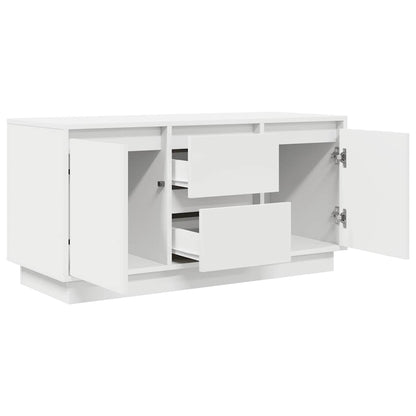 TV Cabinet with LED Lights White 100x41x50 cm