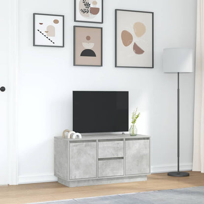 TV Cabinet with LED Lights Concrete Grey 100x41x50 cm