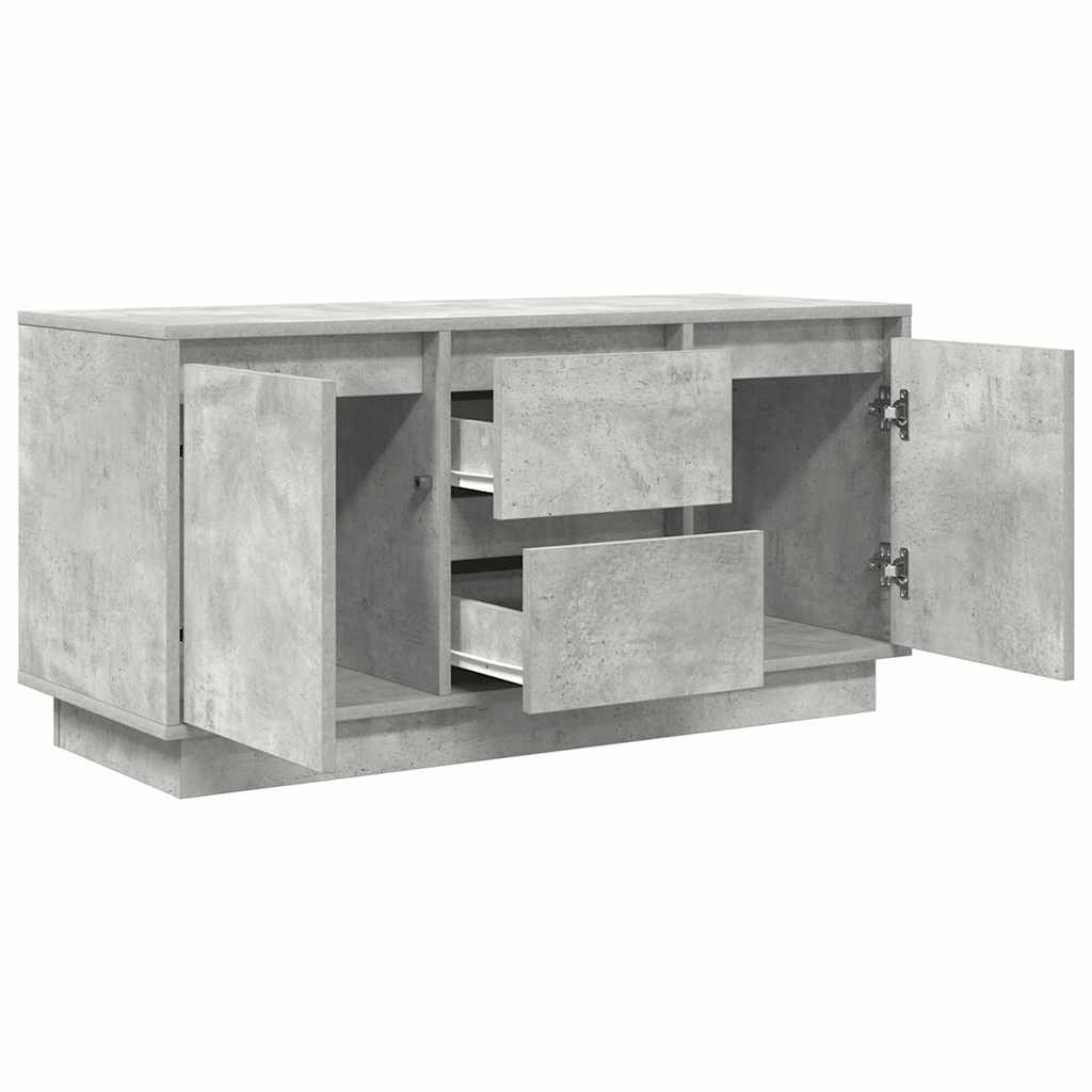TV Cabinet with LED Lights Concrete Grey 100x41x50 cm