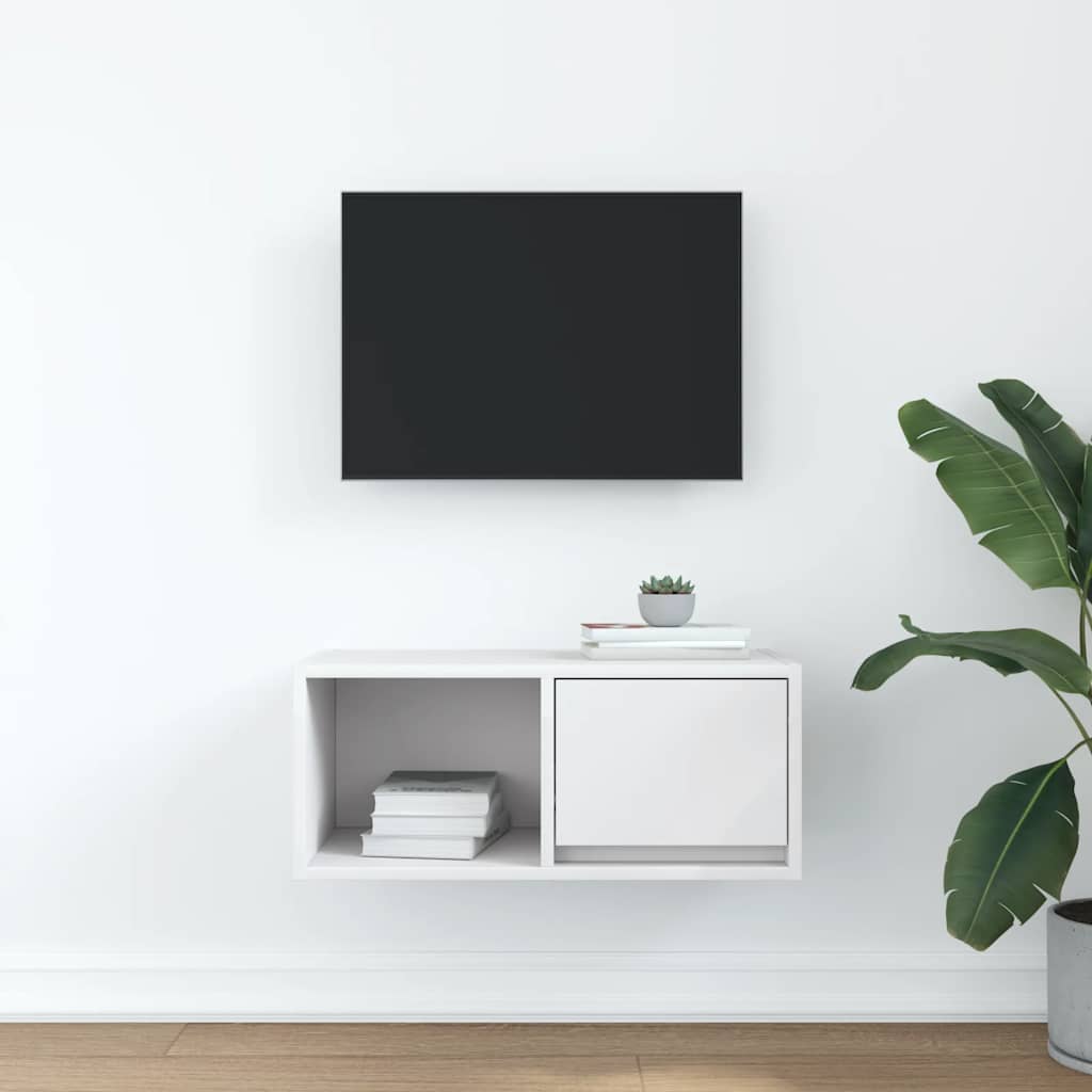 TV Cabinet White 60x31x25.5 cm Engineered Wood