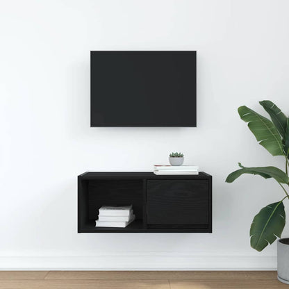 TV Cabinet Black Oak 60x31x25.5 cm Engineered Wood