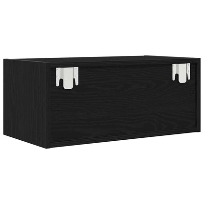 TV Cabinet Black Oak 60x31x25.5 cm Engineered Wood