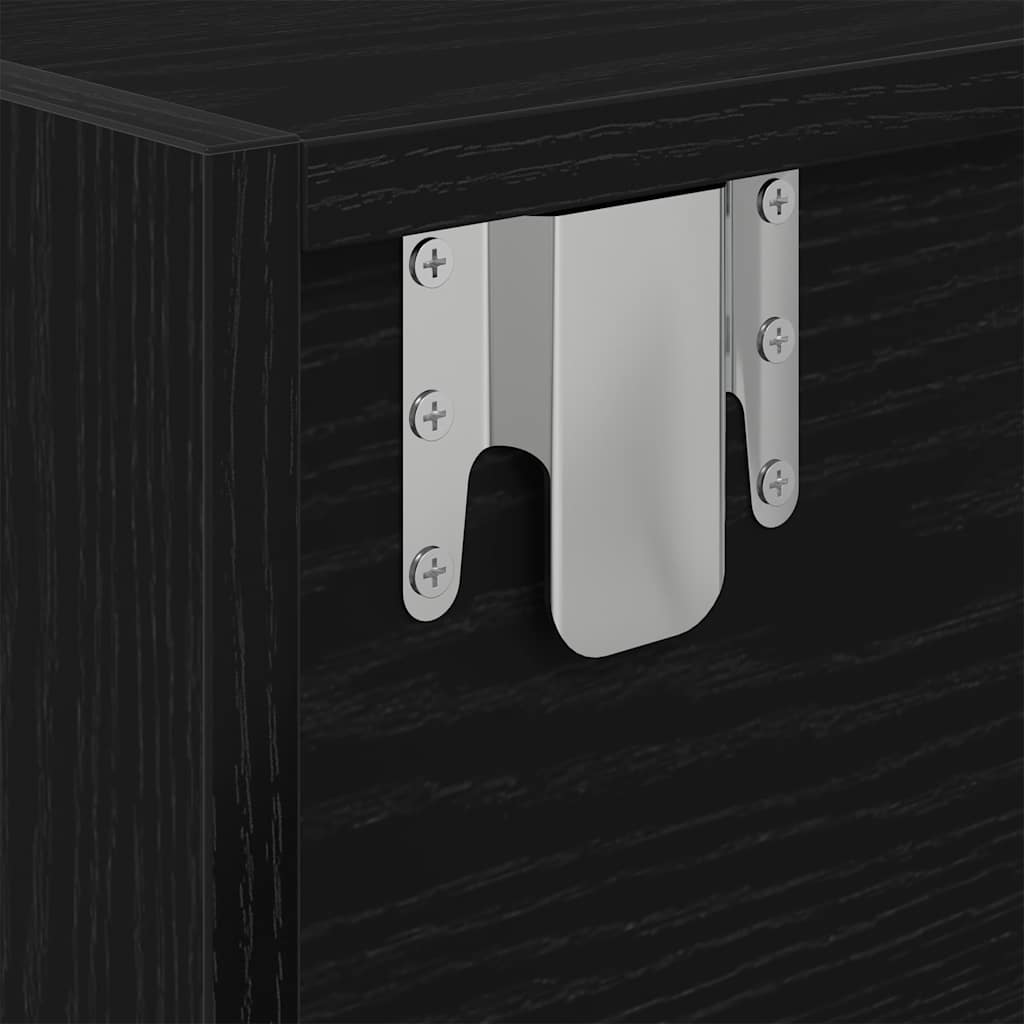 TV Cabinet Black Oak 60x31x25.5 cm Engineered Wood