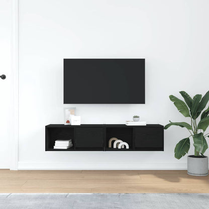 TV Cabinets 2 pcs Black Oak 60x31x25.5 cm Engineered Wood