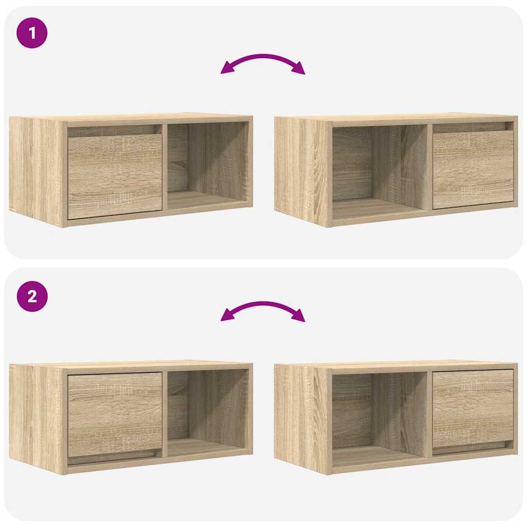 TV Cabinets 2 pcs Sonoma Oak 60x31x25.5 cm Engineered Wood