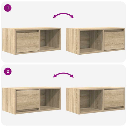 TV Cabinets 2 pcs Sonoma Oak 60x31x25.5 cm Engineered Wood