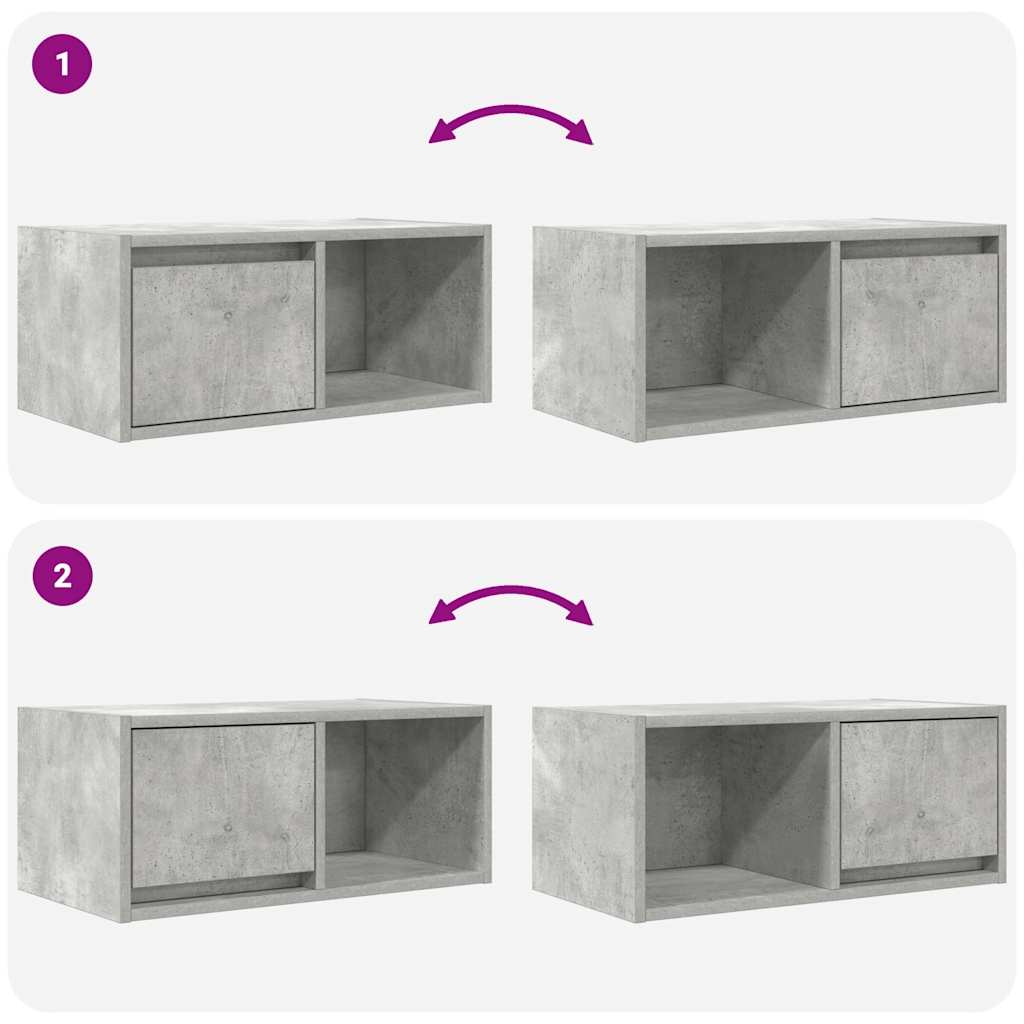 TV Cabinet Concrete Grey 60x31x25.5 cm Engineered Wood