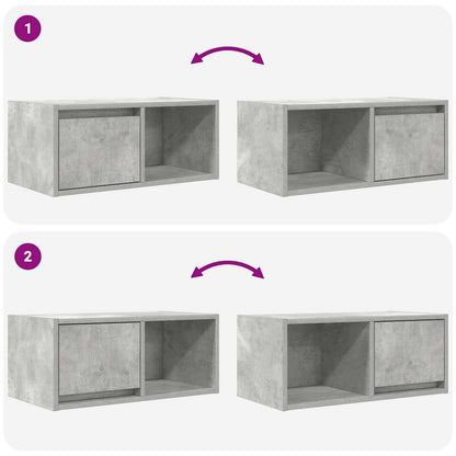 TV Cabinet Concrete Grey 60x31x25.5 cm Engineered Wood
