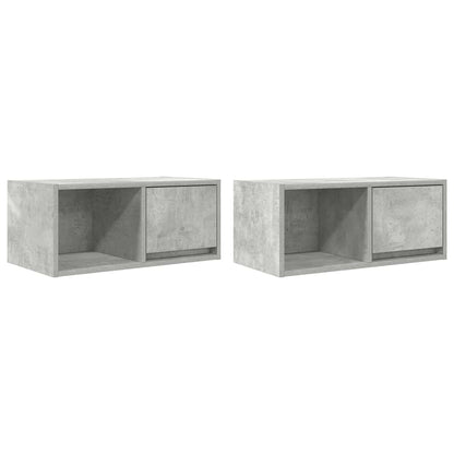 TV Cabinets 2 pcs Concrete Grey 60x31x25.5 cm Engineered Wood