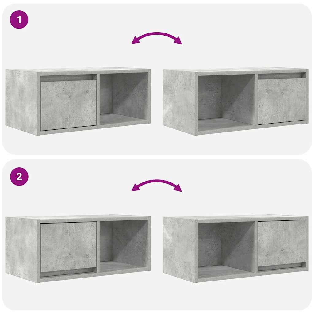 TV Cabinets 2 pcs Concrete Grey 60x31x25.5 cm Engineered Wood