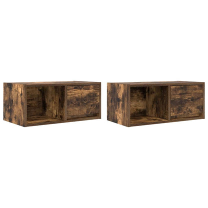TV Cabinets 2 pcs Smoked Oak 60x31x25.5 cm Engineered Wood