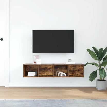 TV Cabinets 2 pcs Smoked Oak 60x31x25.5 cm Engineered Wood