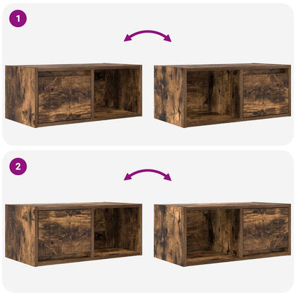 TV Cabinets 2 pcs Smoked Oak 60x31x25.5 cm Engineered Wood