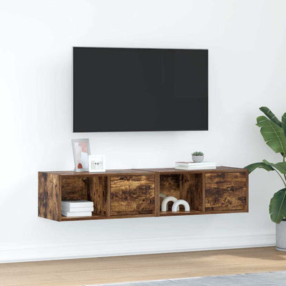 TV Cabinets 2 pcs Smoked Oak 60x31x25.5 cm Engineered Wood