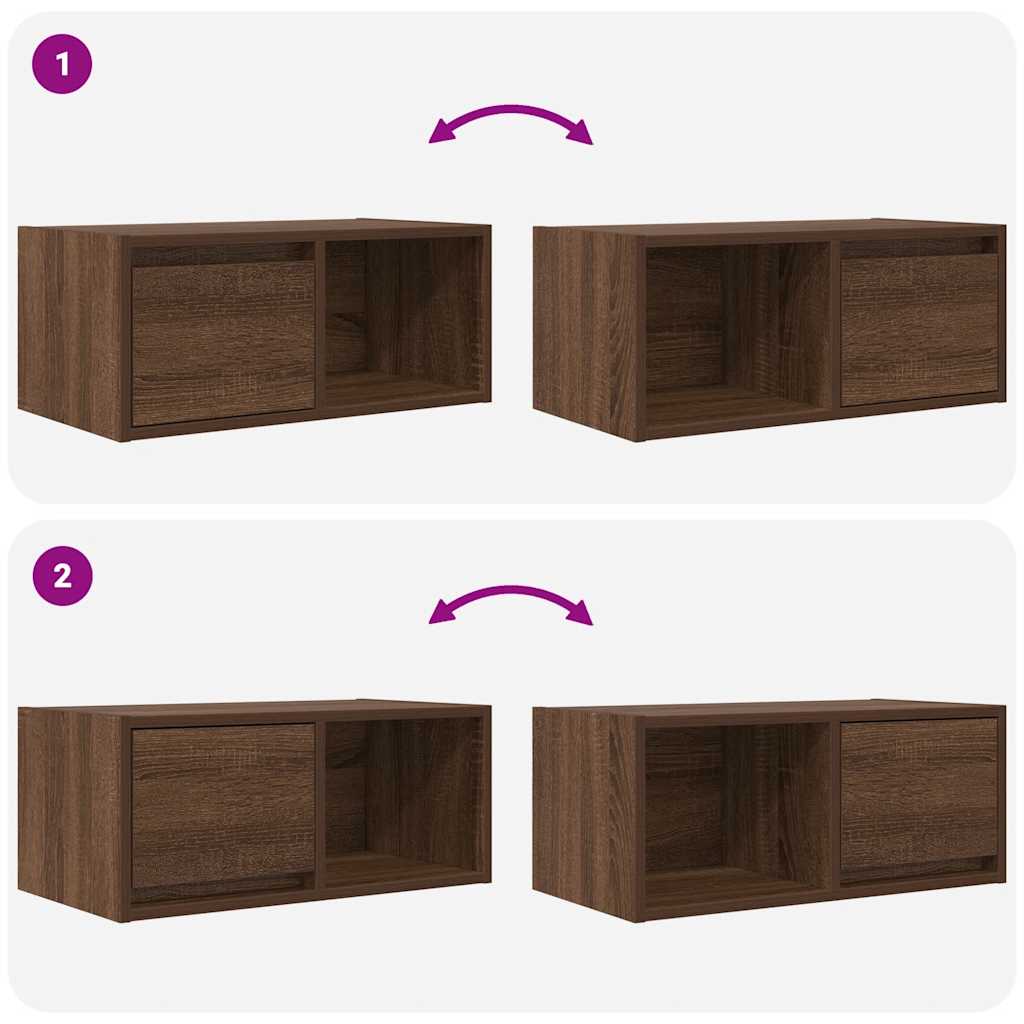 TV Cabinet Brown Oak 60x31x25.5 cm Engineered Wood