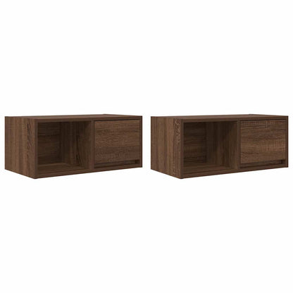 TV Cabinets 2 pcs Brown Oak 60x31x25.5 cm Engineered Wood