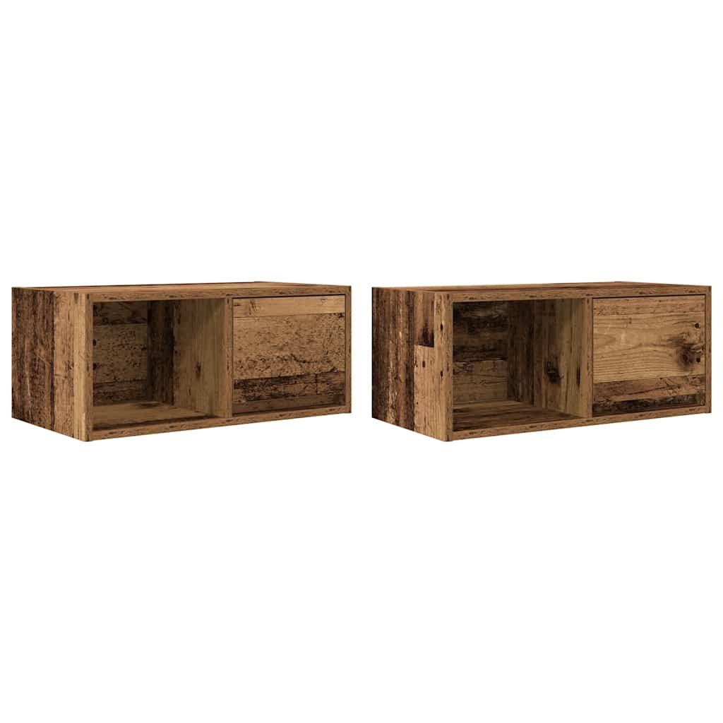 TV Cabinets 2 pcs Old Wood 60x31x25.5 cm Engineered Wood