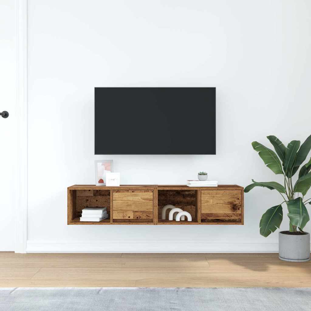 TV Cabinets 2 pcs Old Wood 60x31x25.5 cm Engineered Wood