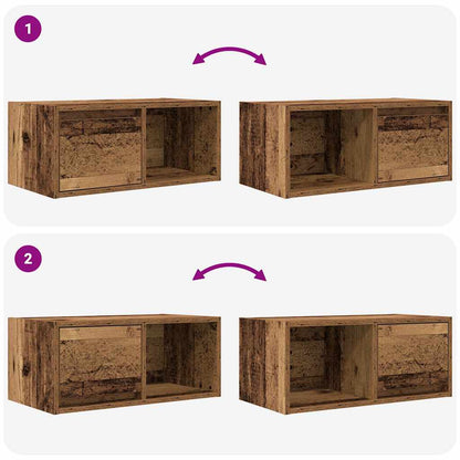 TV Cabinets 2 pcs Old Wood 60x31x25.5 cm Engineered Wood