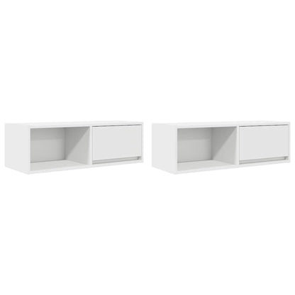 TV Cabinets 2 pcs White 80x31x25.5 cm Engineered Wood