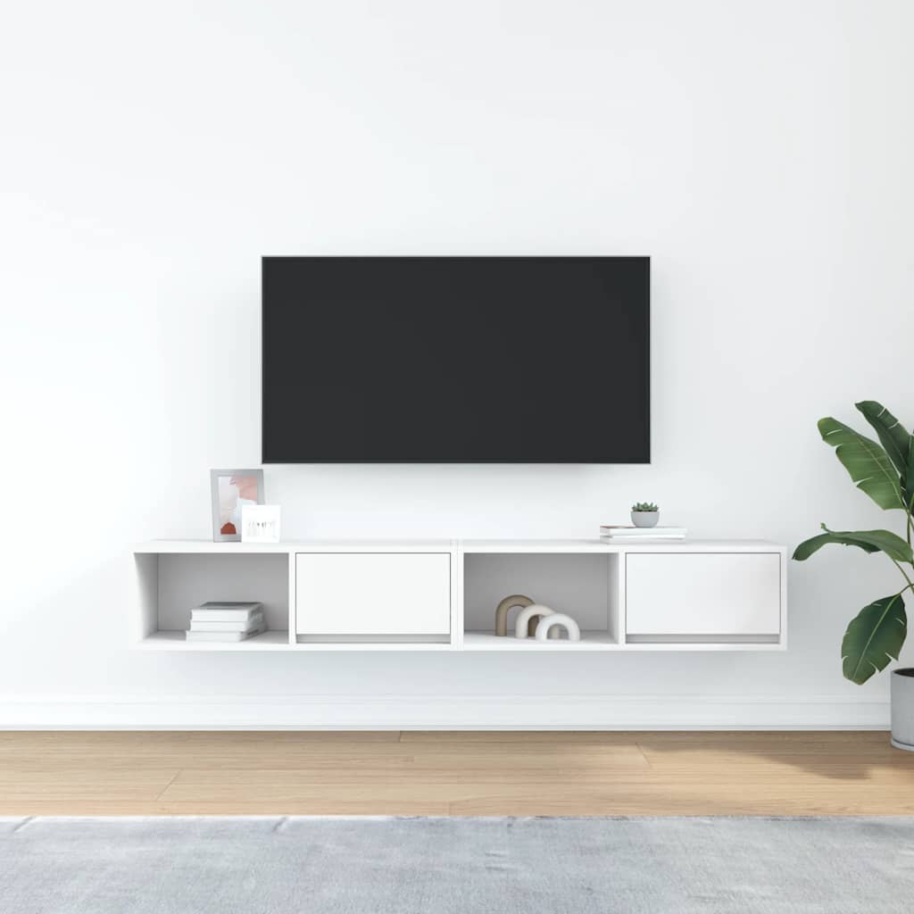 TV Cabinets 2 pcs White 80x31x25.5 cm Engineered Wood