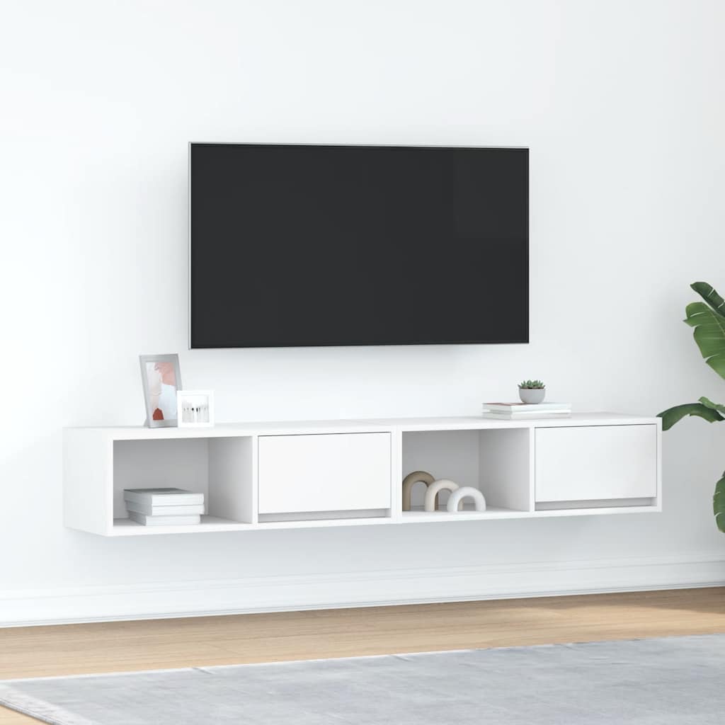 TV Cabinets 2 pcs White 80x31x25.5 cm Engineered Wood