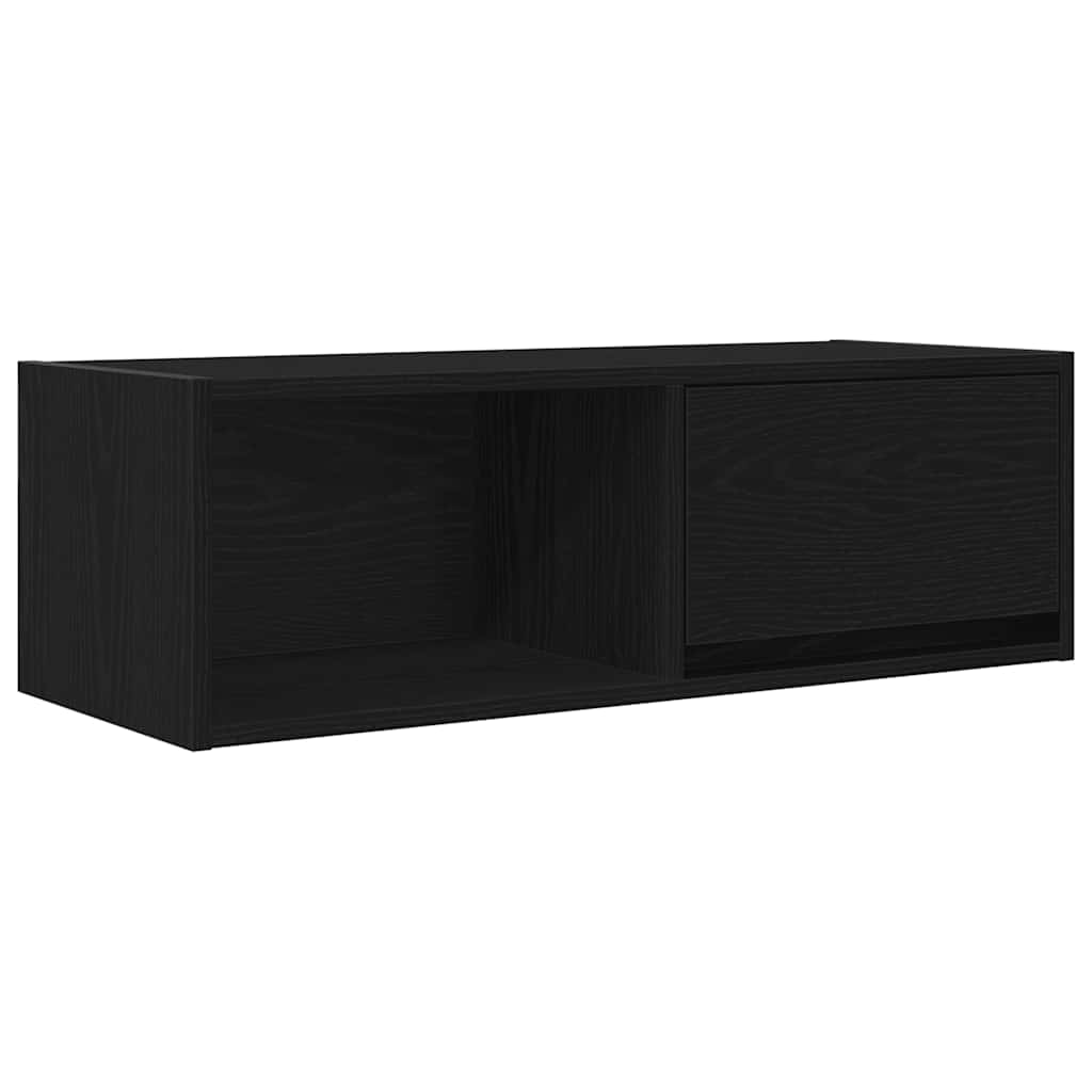TV Cabinet Black Oak 80x31x25.5 cm Engineered Wood