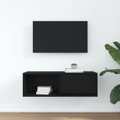 TV Cabinet Black Oak 80x31x25.5 cm Engineered Wood