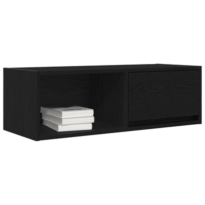 TV Cabinet Black Oak 80x31x25.5 cm Engineered Wood