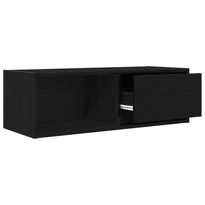 TV Cabinet Black Oak 80x31x25.5 cm Engineered Wood