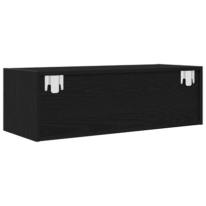 TV Cabinet Black Oak 80x31x25.5 cm Engineered Wood