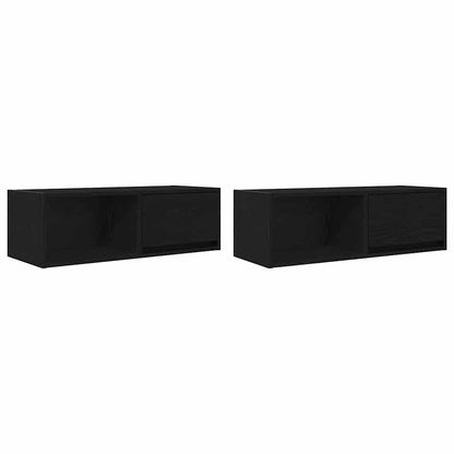 TV Cabinets 2 pcs Black Oak 80x31x25.5 cm Engineered Wood
