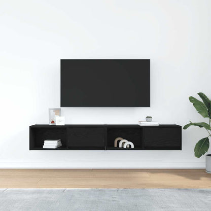 TV Cabinets 2 pcs Black Oak 80x31x25.5 cm Engineered Wood