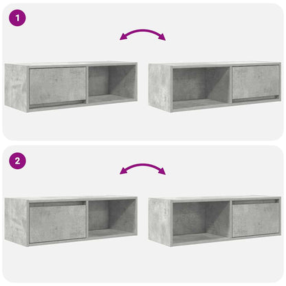 TV Cabinet Concrete Grey 80x31x25.5 cm Engineered Wood