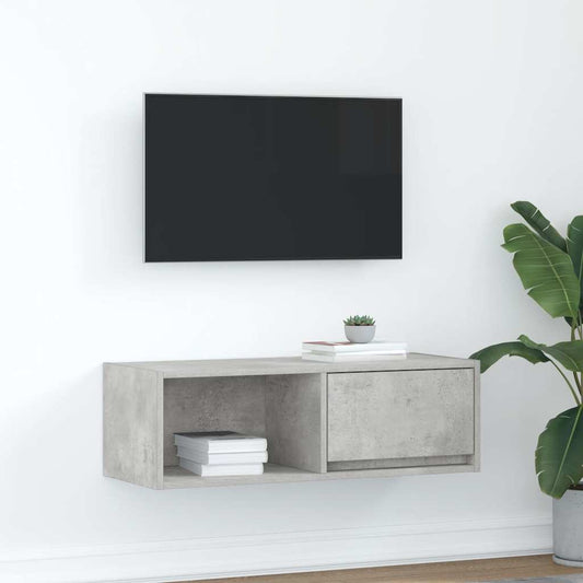 TV Cabinet Concrete Grey 80x31x25.5 cm Engineered Wood