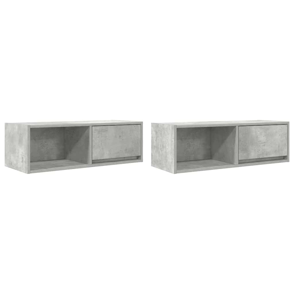 TV Cabinets 2 pcs Concrete Grey 80x31x25.5 cm Engineered Wood