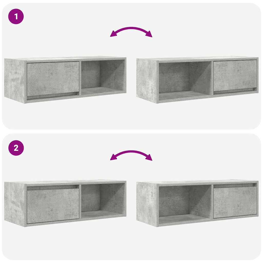 TV Cabinets 2 pcs Concrete Grey 80x31x25.5 cm Engineered Wood