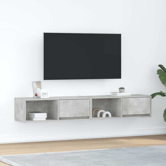 TV Cabinets 2 pcs Concrete Grey 80x31x25.5 cm Engineered Wood