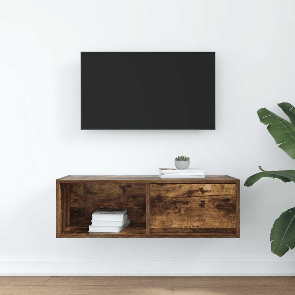 TV Cabinet Smoked Oak 80x31x25.5 cm Engineered Wood