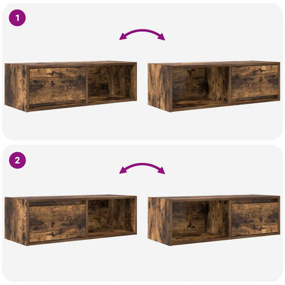 TV Cabinets 2 pcs Smoked Oak 80x31x25.5 cm Engineered Wood