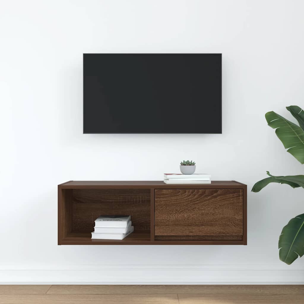 TV Cabinet Brown Oak 80x31x25.5 cm Engineered Wood