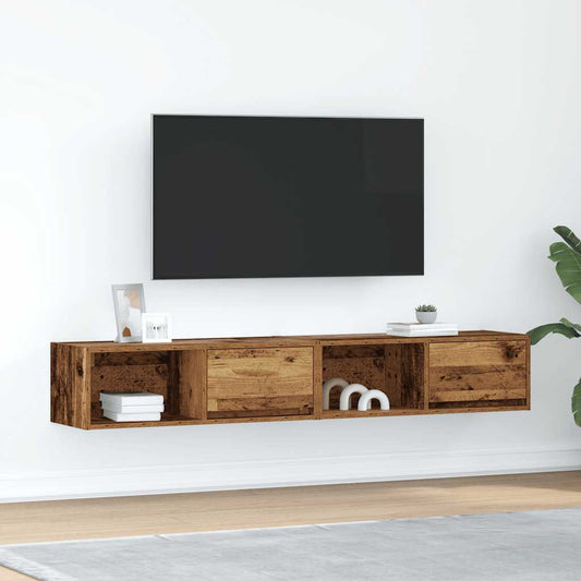 TV Cabinets 2 pcs Old Wood 80x31x25.5 cm Engineered Wood