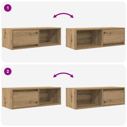 TV Cabinet Artisan Oak 80x31x25.5 cm Engineered Wood