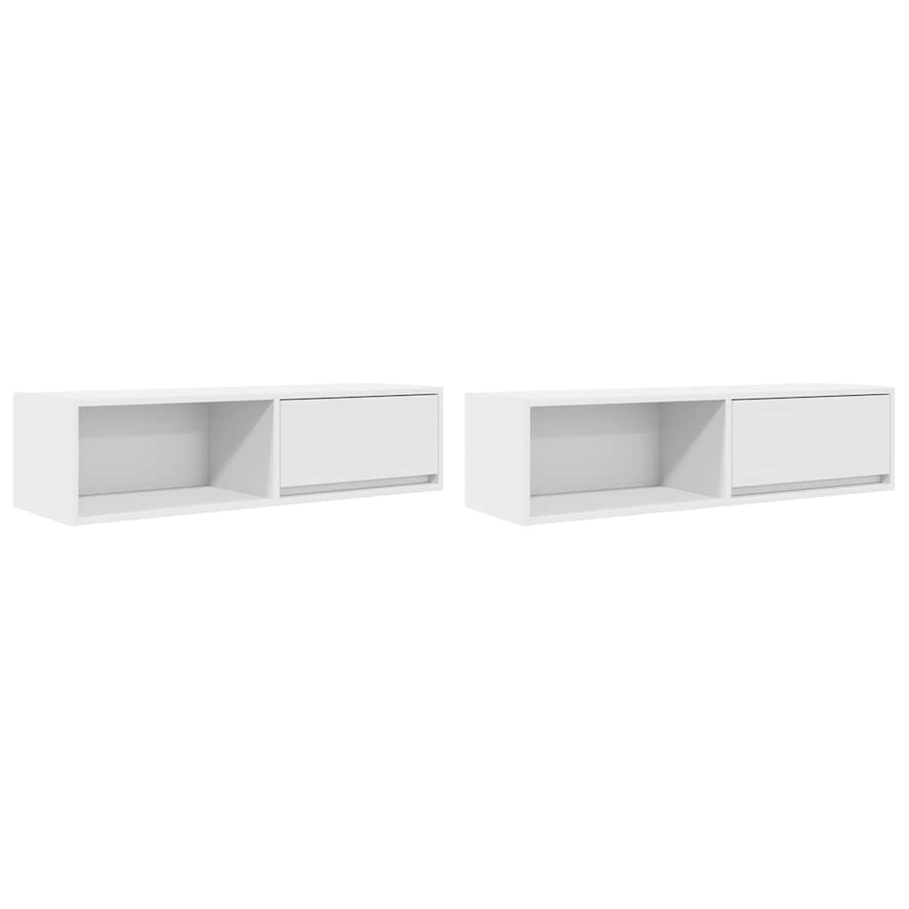TV Cabinets 2 pcs White 100x31x25.5 cm Engineered Wood