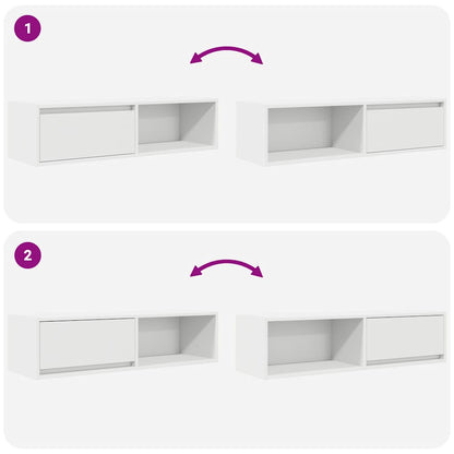 TV Cabinets 2 pcs White 100x31x25.5 cm Engineered Wood